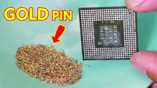 Remove gold the cpu pins with a hot air