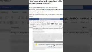 To choose what voice you hear while using Read Aloud, sign in with your Microsoft account - Issue.