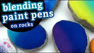 Learn How to BLEND PAINT PENS! || Blending Posca Pens on rocks || Rock Painting 101