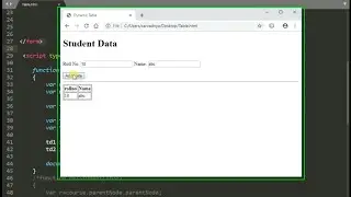 Add data in table dynamically using HTML and JavaScript