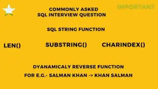 String Function in SQL || SQL Server || Charindex || Substring || Length #sql #sqlserver #database