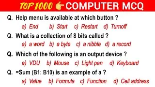 Part -7 | Computer Fundamental MCQ | computer mcq questions with answers