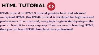 Html tutorial for beginners 