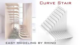 How to create curve stair in Rhino