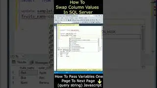 Swap Table Column Values In SQL Server Database #sqlserver