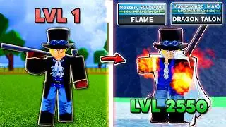 Noob To Max Level As Flame Emperor Sabo with Dragon Talon in Blox Fruits