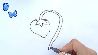 Балдар үчүн кулпунай тартуу, drawing strawberries for children, رسم الفراولة للا