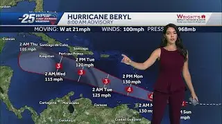 Beryl now a very dangerous Category 3 hurricane; life-threatening winds and storm surge expected