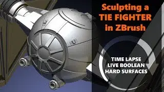 Sculpting a Tie Fighter in Zbrush with Live Boolean