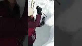 Girl builds WINTER shelter IGLOO 🥶👩 