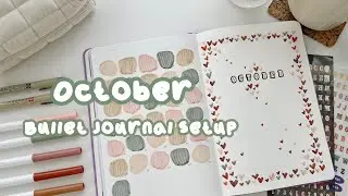 October 2024 Bullet Journal Setup ✿ Plan With Me ✿ Simple and Aesthetic Heart Theme ✿ Bujo With Me