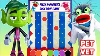 Fizzy the Pet Vet Helps Teen Titans GO with the Disk Drop Game