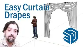 Easy Sketchup Curtains Part2 - Simple Drapes with no extensions or plugins