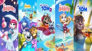 Talking Angela vs Talking Tom vs Talking Hank island vs Talking Tom2 vs Angela2 Five in 1Game Ep4013