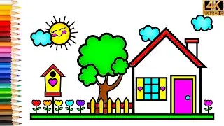 ОФИЦИАЛЬНЫЙ ЧЕРТЕЖ ДОМА 🏠КАК РИСОВАТЬ ДОМ - СОЛНЦЕ - ЦВЕТОК ЛЕГКО 😍РИСУЕМ КАРТИНКИ🌈ПРОСТЫЕ РИСОВАНИЯ
