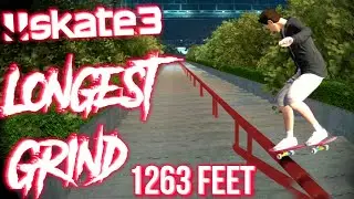 Skate 3 - Longest Grind Personal Record 1263 Feet (Park Speedbuild + Park Showcase)