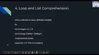 4. Loop and List Comprehension.