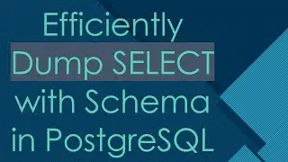 Efficiently Dump SELECT with Schema in PostgreSQL