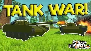 DESTRUCTIVE TANK & MISSILE BATTLE! - Scrap Mechanic Update Gameplay - Tank War