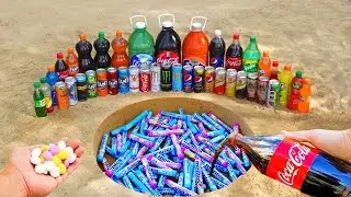 Different Types of  Coca, Fanta, Sprite & Many other Soft Drink Cans VS Mentos