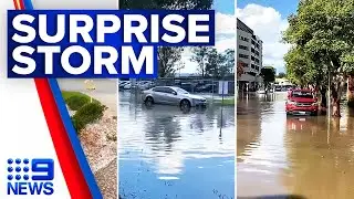 Snap storm hits Sydney’s west causing major damage | 9 News Australia