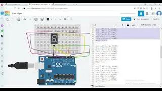 7 segment display control by using arduino uno r3 tinkercad