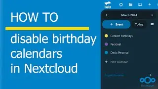 How to disable birthday calendars in Nextcloud