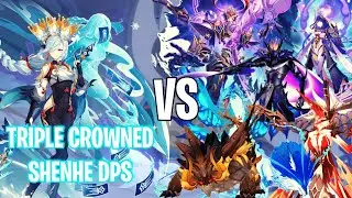 TRIPLE CROWNED SHENHE MAIN DPS VS ALL WEEKLY BOSSES 【Genshin Impact】