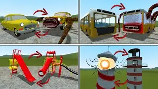 EVERYTHING TURNED INTO MONSTERS: Cursed Bus Train, Car Eater, Charles Banban, Cursed Bus Eater