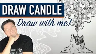 Candle & Smoke Drawing 🕯️ Drawing with Ink - Drawing Exercise - Complete Tutorial