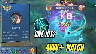 BEST BUILD NATAN TOP GLOBAL 4000 MATCH WR 80% - NATAN GOLD LANE GAMEPLAY - MOBILE LEGEND