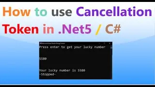 How to use Cancellation Token in .Net5 / C#