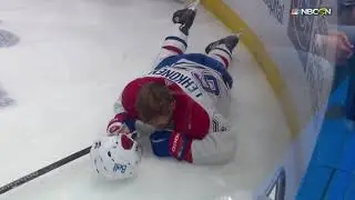 Mikhail Sergachev Sends Artturi Lehkonen Into Boards, Gets Called For Interference,