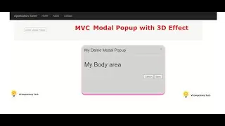 Modal Popup ASP.net MVC  with  3D Modal Popup using Bootstrap and jQuery-Vcompetency Tech