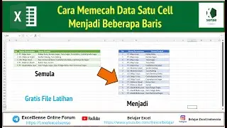 Cara Cepat Memecah Data Tergabung Satu Cell Menjadi Beberapa Baris di Excel