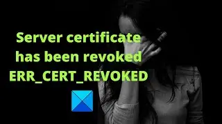 Server certificate has been revoked ERR_CERT_REVOKED