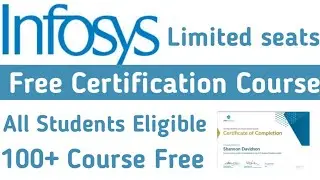 Infosys launch free certification for students | free online Infosys course | Free certificate