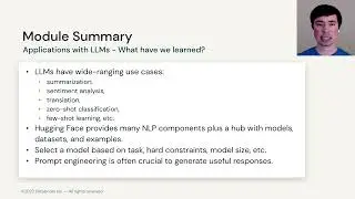 LLM Module 1 - Applications with LLMs | 1.8 Summary