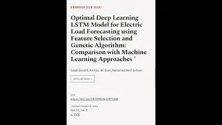 Optimal Deep Learning LSTM Model for Electric Load Forecasting using Feature Selectio... | RTCL.TV