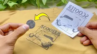 Prepare one coin to screen print your own clothes at home