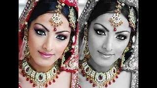 photoshop easy tutorials : bridal photo editing | black&white and color photo