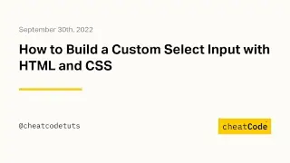 How to Build a Custom Select Input with HTML and CSS