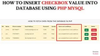 How to Insert Checkbox Value into Database using PHP MySQL | Input type Checkbox  | 