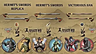 Shadow Fight 2 | Hermit's Swords Replica vs Hermit's Swords vs Victorious Jian