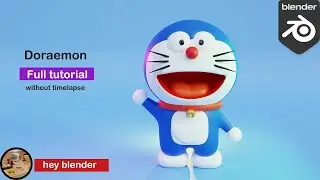 Doraemon in blender || how to make doraemon ib blender || beginner tutorial || character in blender