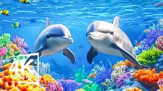 Aquarium 4K VIDEO (ULTRA HD)🐠Healing music for the soul and heart - calm melodies #55