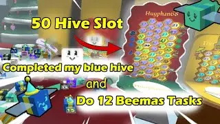 I FINALLY Got 50 Hive Slot and Completed My Blue Hive and More!!! | Bee Swarm Simulator|Roblox