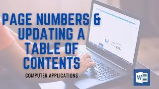 Page Numbers & Updating a Table of Contents