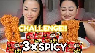 3xSPICY Samyang Buldak Noodles Extreme CHALLENGE *Sister RACE | N.E Let's Eat & SAS ASMR