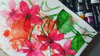 Rangoon flower painting | Rangoon creeper watercolour painting